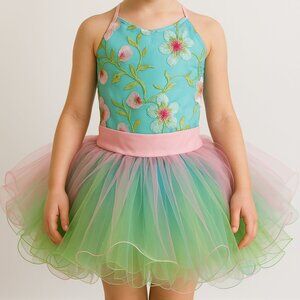 Embroidered Flower Tutu Dress